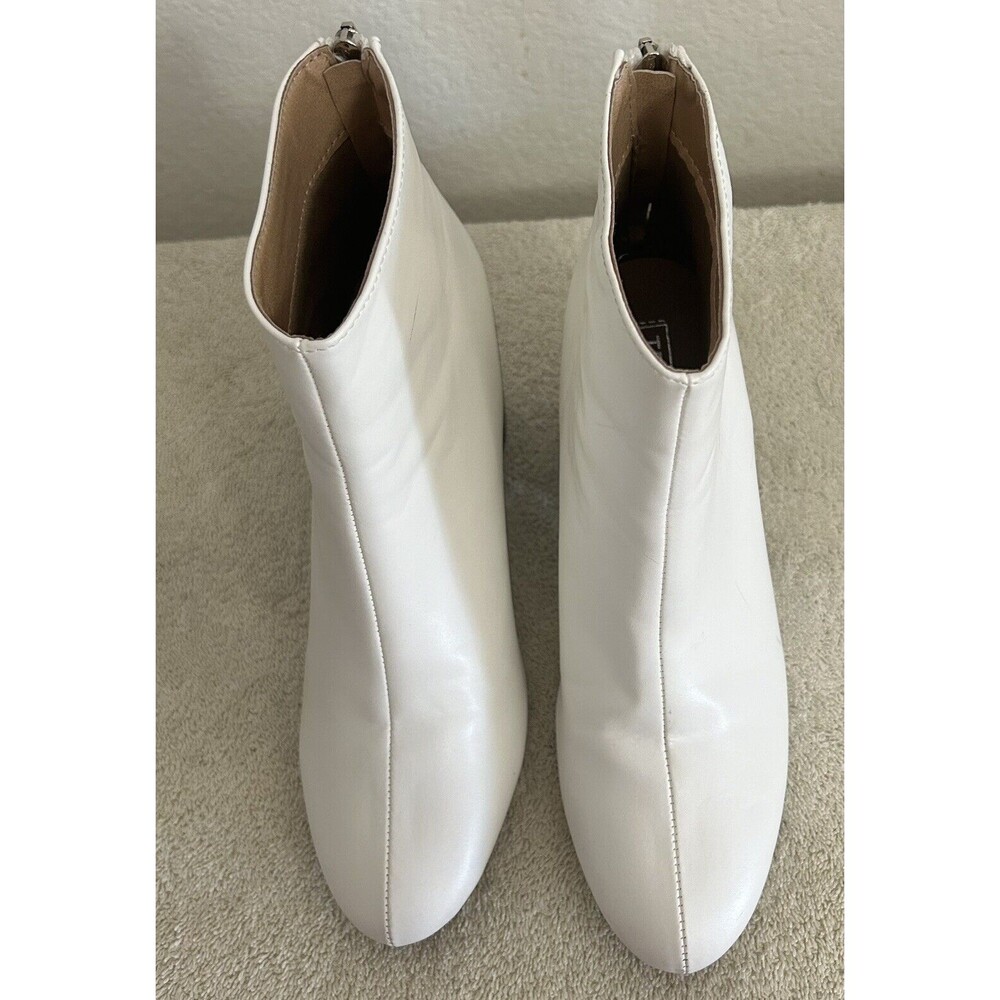 Truffle Collection Women's Size 7 White Snake Skin Block Ankle Boots - Picture 11 of 13